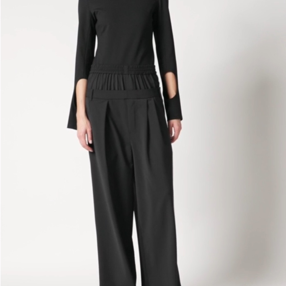TIBI Tropical wool boxer pants
